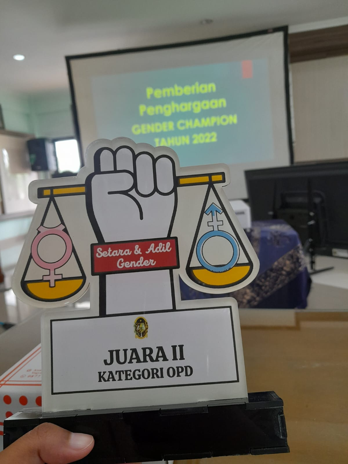 DPUPKP Meraih penghargaan sebagai Juara II Kategori OPD Gender Champion Tahun 2022